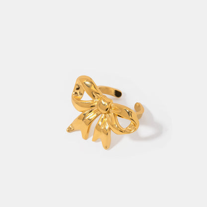 18K Gold-Plated Stainless Steel Bow Ring - The Ruffled Bull Boutique