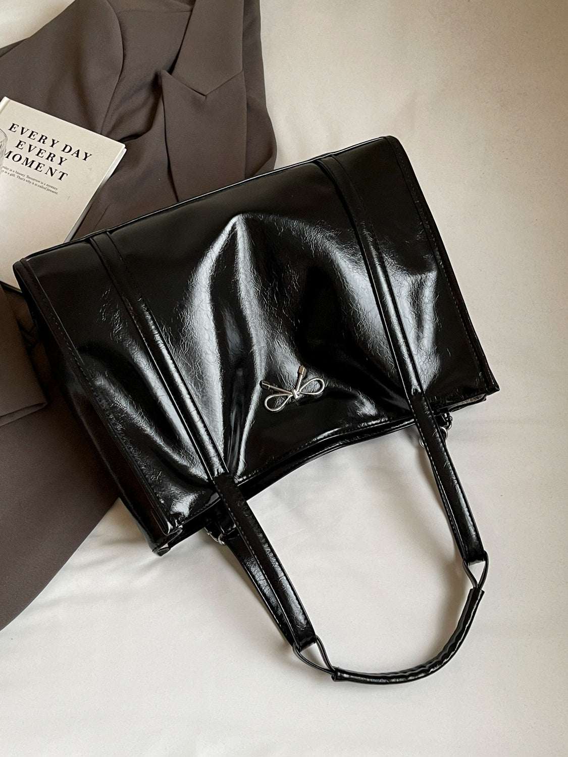 PU Leather Bow Shoulder Bag - The Ruffled Bull Boutique