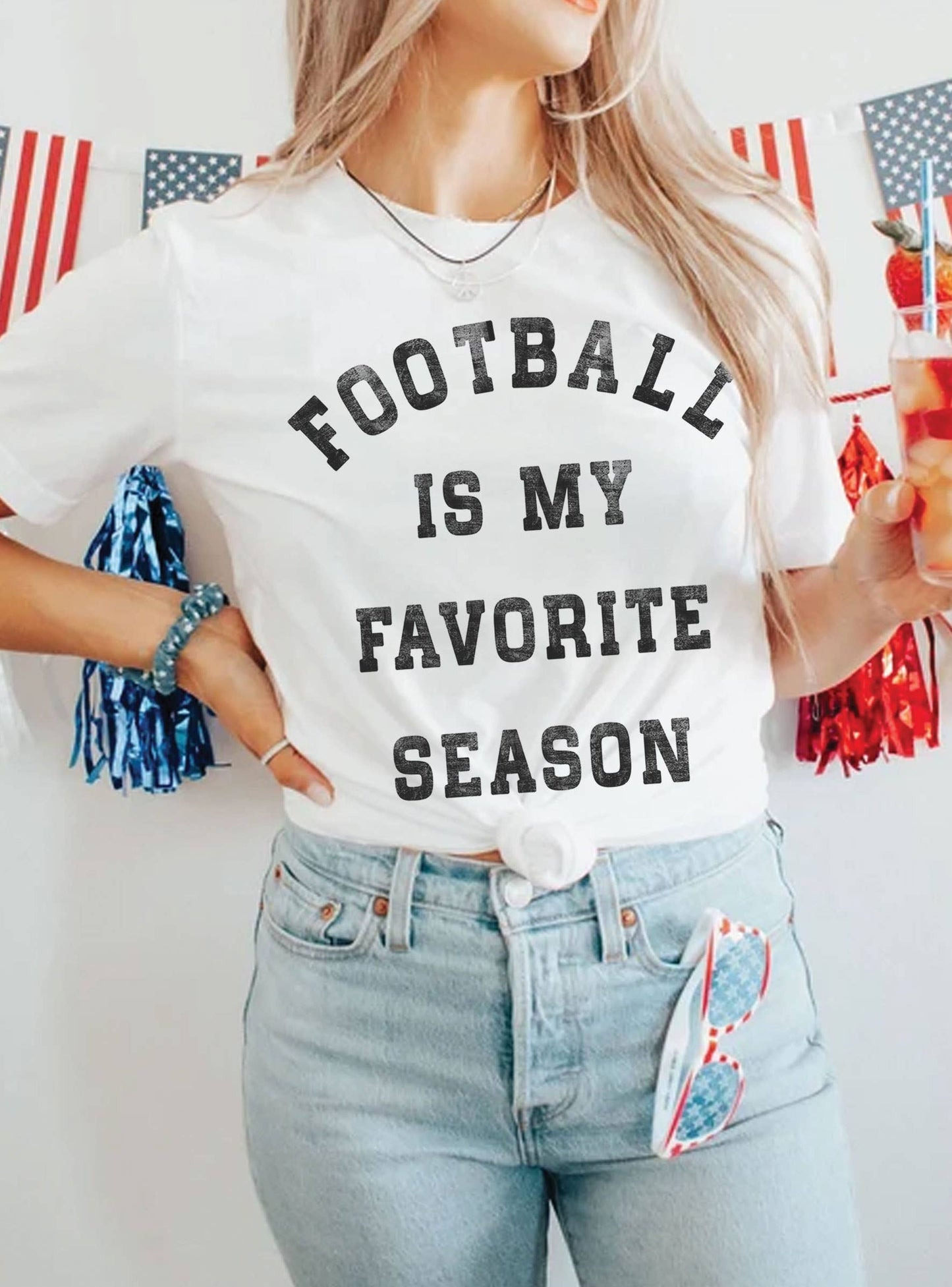 FOOTBALL IS MY FAVORITE SEASON GRAPHIC TSHIRTS - The Ruffled Bull Boutique