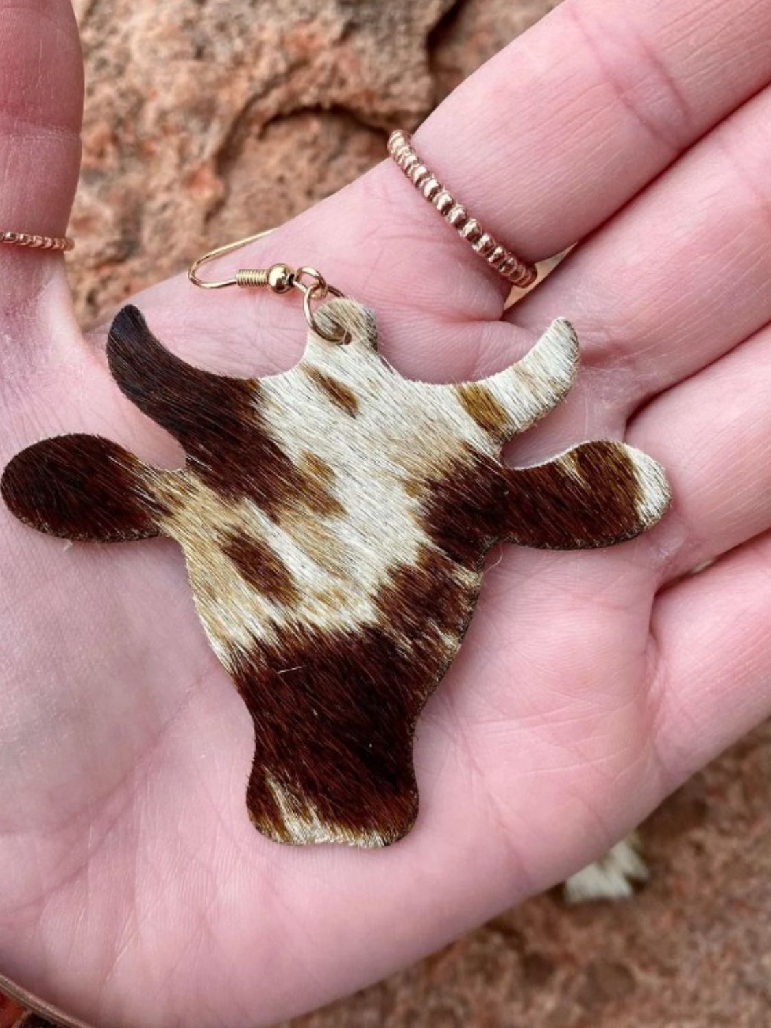 PU Leather Bull Head Earrings - The Ruffled Bull Boutique