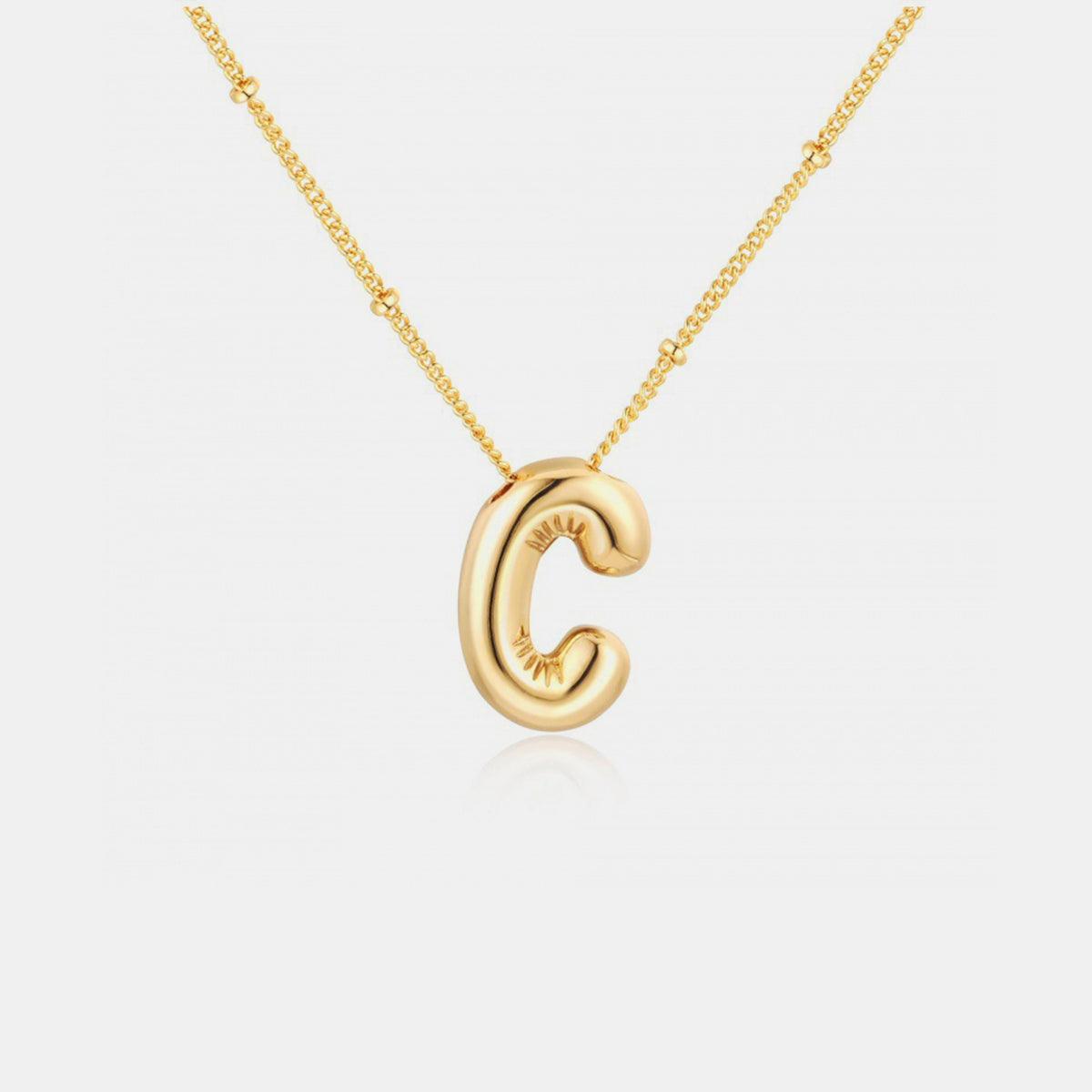 Gold-Plated Bubble Initial Necklace - The Ruffled Bull Boutique