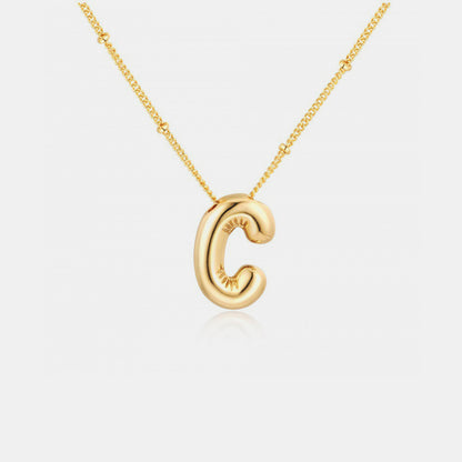 Gold-Plated Bubble Initial Necklace - The Ruffled Bull Boutique