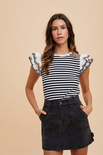 Annie Wear Cargo Denim Mini Skirt - The Ruffled Bull Boutique