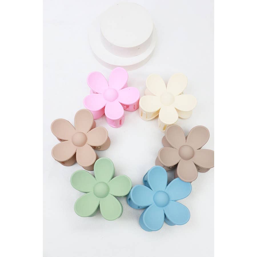 Matte Tone Daisy Hair Claw Sets - The Ruffled Bull Boutique