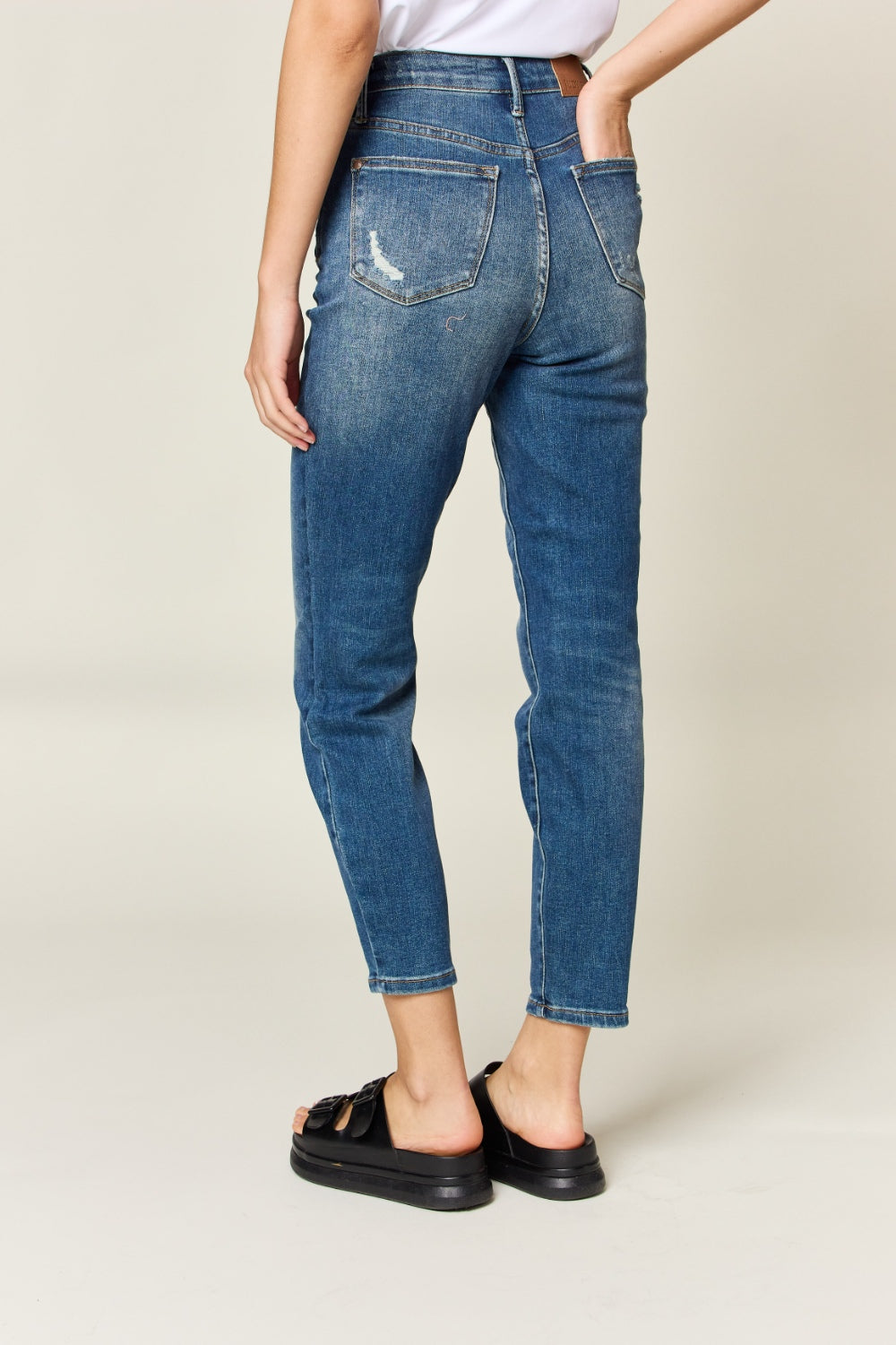 Judy Blue Full Size Tummy Control High Waist Slim Jeans - The Ruffled Bull Boutique