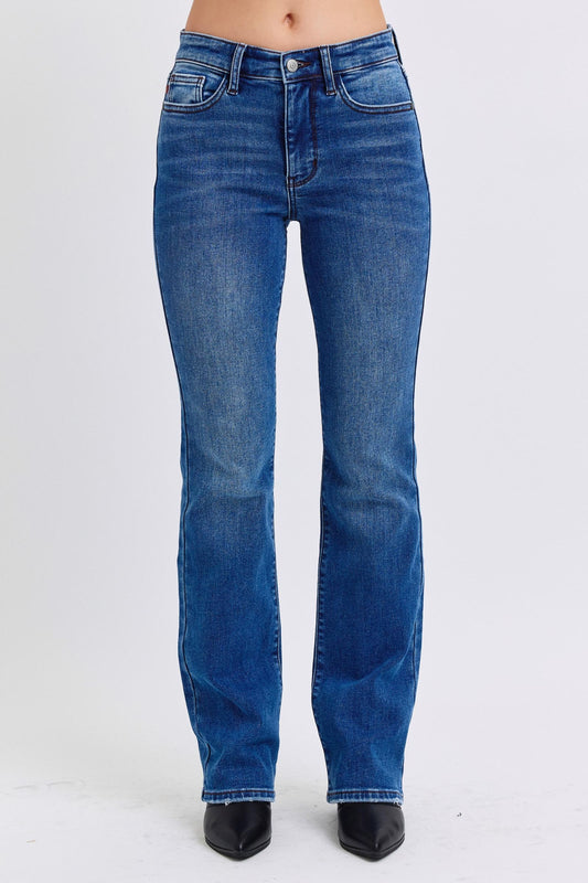 Judy Blue Full Size Run Mid-Rise Bootcut Jeans with Thermal Lining - The Ruffled Bull Boutique