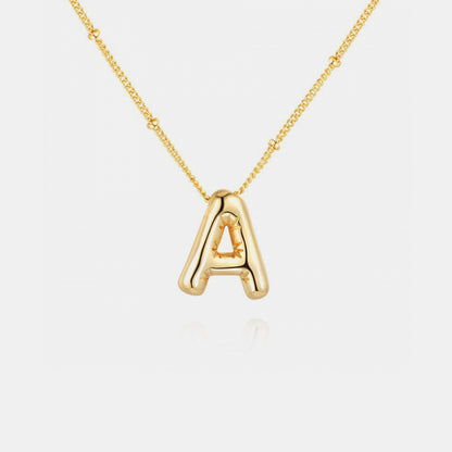 Gold-Plated Bubble Initial Necklace - The Ruffled Bull Boutique