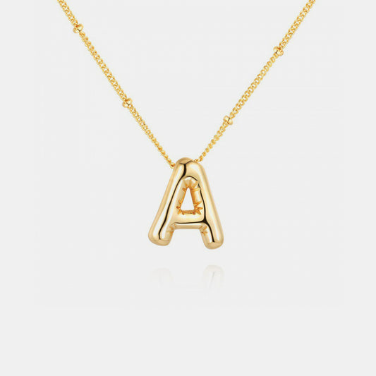 Gold-Plated Bubble Initial Necklace - The Ruffled Bull Boutique