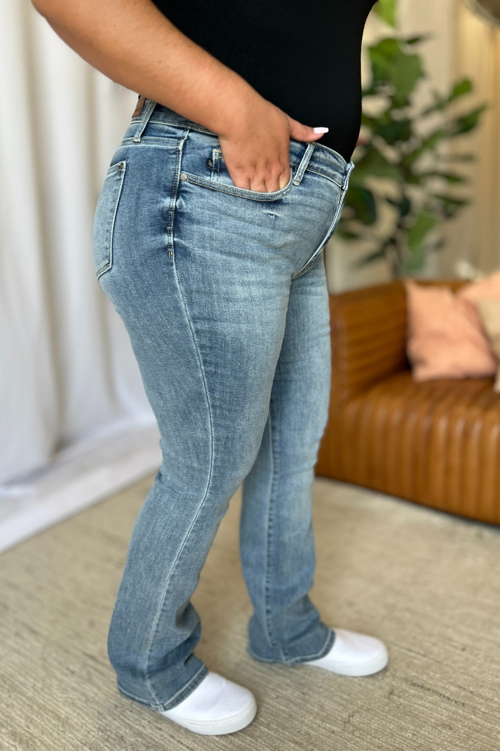 Judy Blue Full Size Medium Rise Bootcut Jeans - The Ruffled Bull Boutique