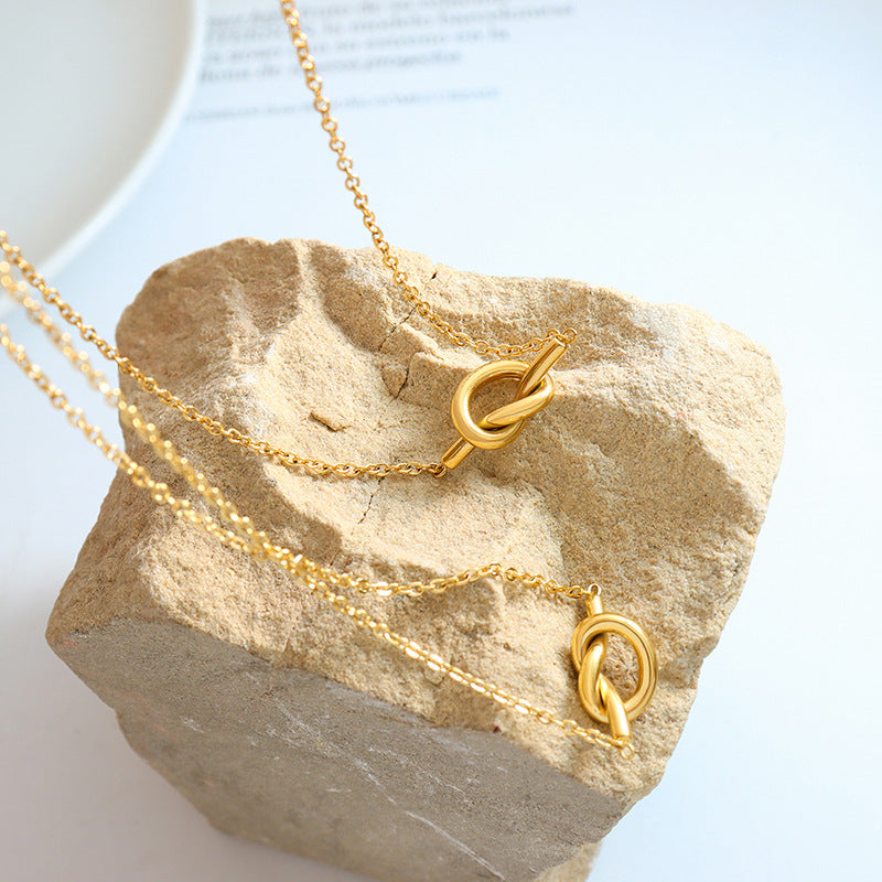 18K Gold-Plated Titanium Steel Knot Necklace - The Ruffled Bull Boutique