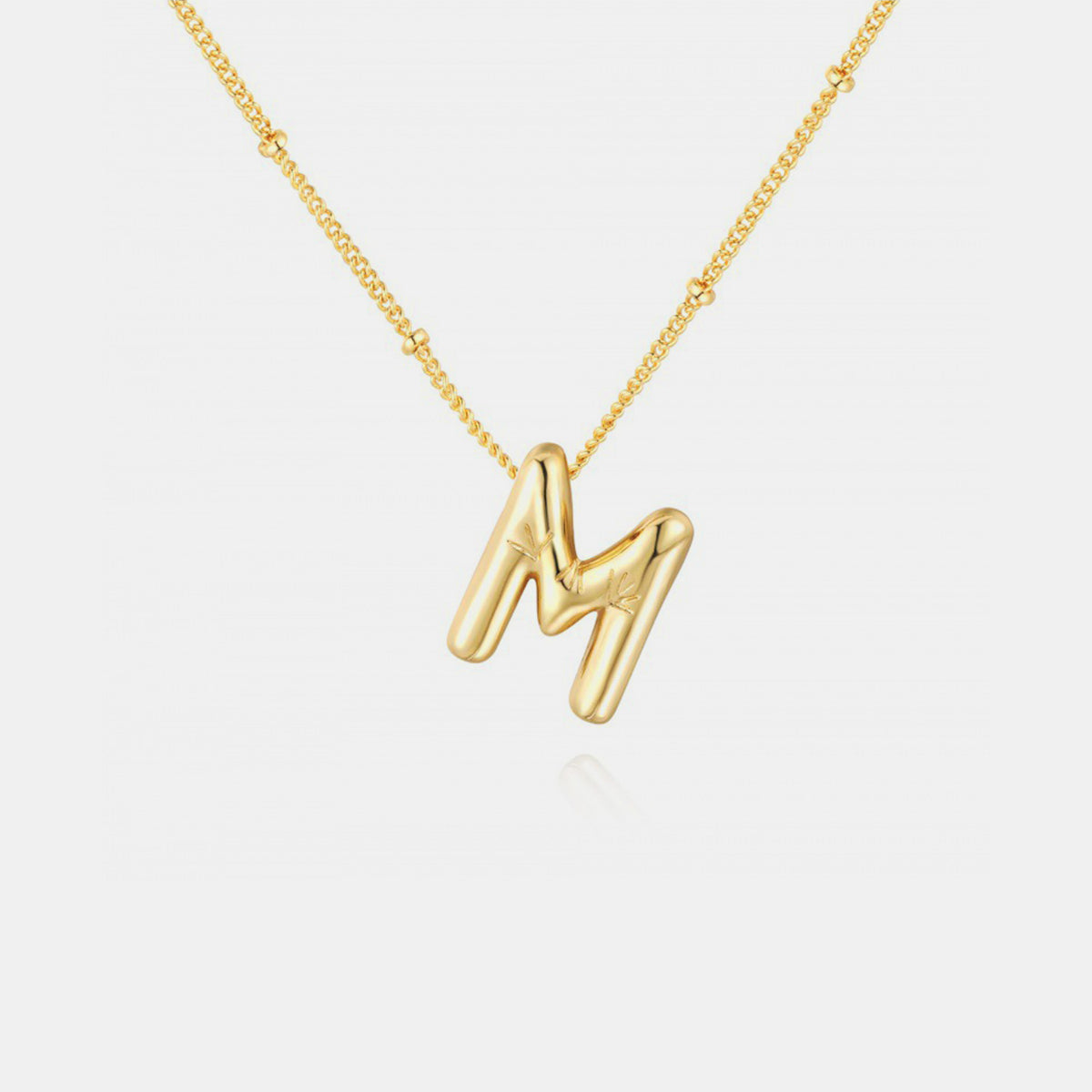 Gold-Plated Bubble Initial Necklace - The Ruffled Bull Boutique