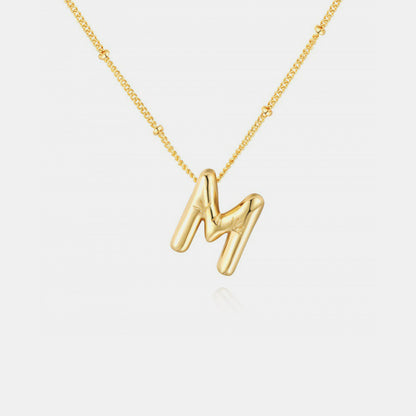 Gold-Plated Bubble Initial Necklace - The Ruffled Bull Boutique