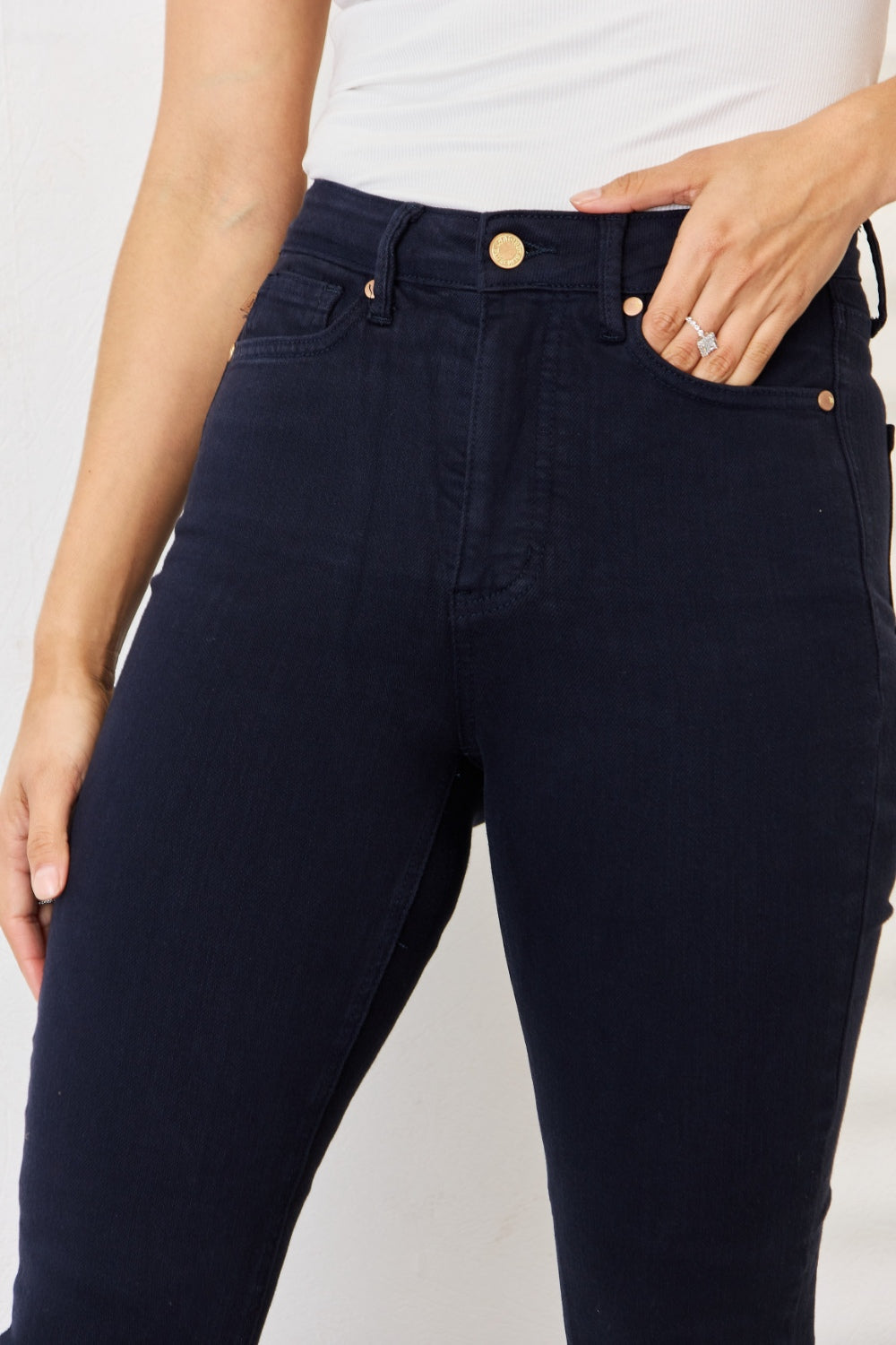 Judy Blue Full Size Garment Dyed Tummy Control Skinny Jeans - The Ruffled Bull Boutique