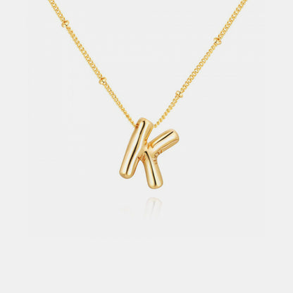 Gold-Plated Bubble Initial Necklace - The Ruffled Bull Boutique