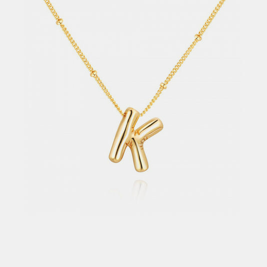 Gold-Plated Bubble Initial Necklace - The Ruffled Bull Boutique