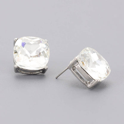 Square Crystal Stud Earrings - The Ruffled Bull Boutique