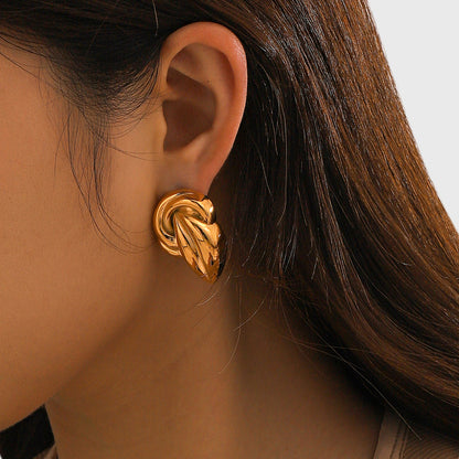 18K Gold-Plated Stud Earrings - The Ruffled Bull Boutique