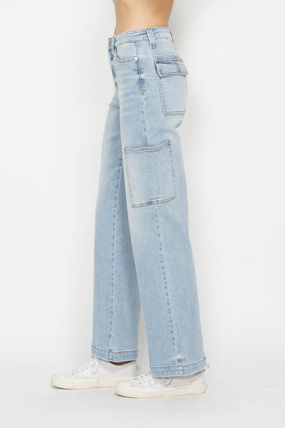 Judy Blue Full Size High Waist Straight Cargo Jeans - The Ruffled Bull Boutique