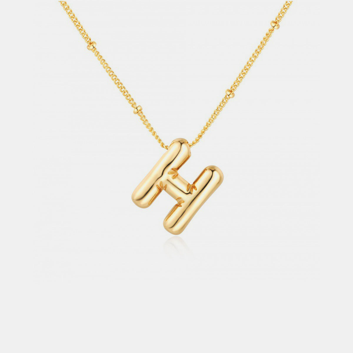 Gold-Plated Bubble Initial Necklace - The Ruffled Bull Boutique