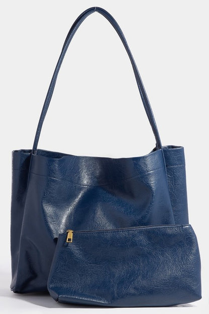 Fame Faux Leather Tote Bag - The Ruffled Bull Boutique