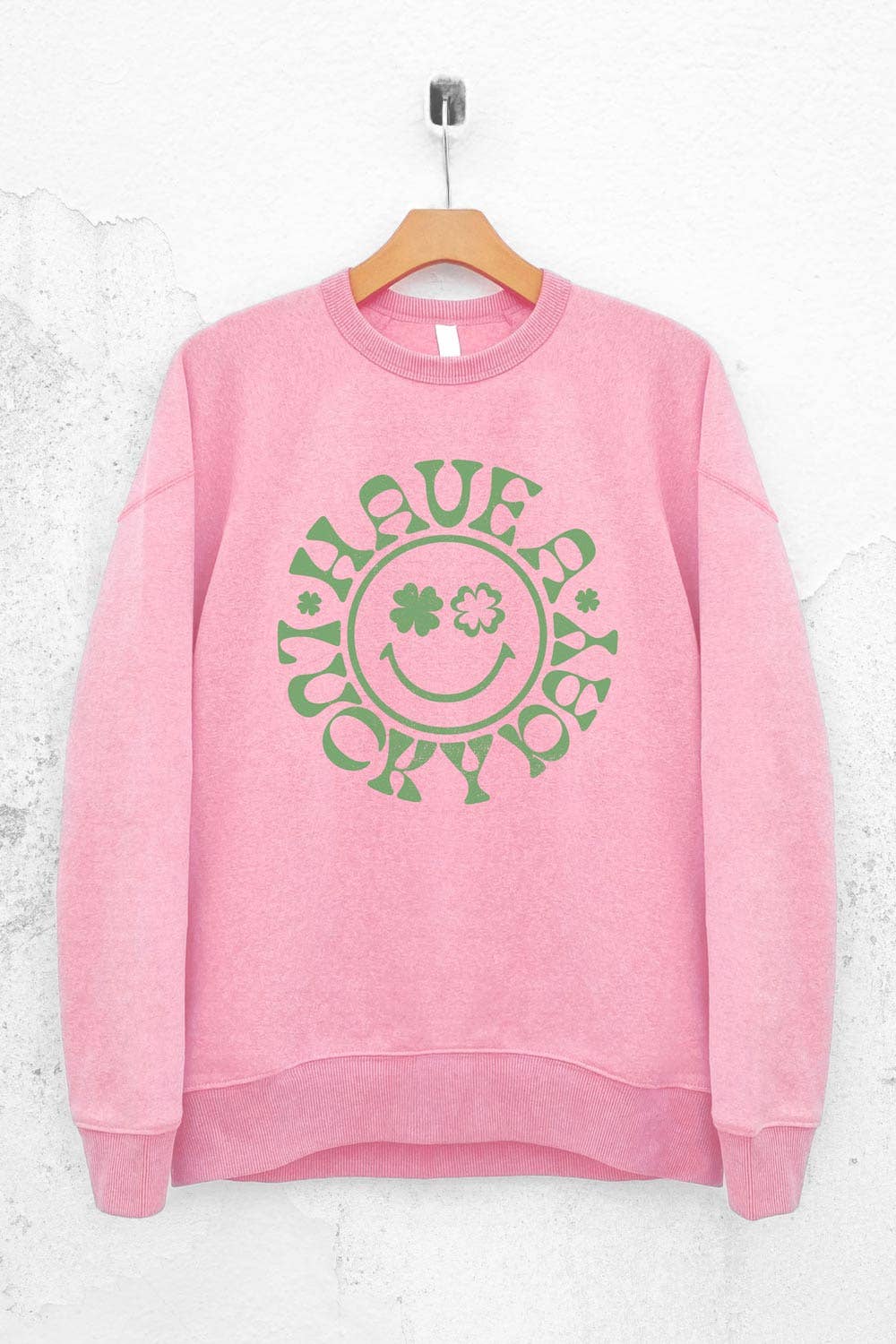 Lucky Happy Face Saint Patricks Day  Graphic Sweatshirts: L / LODEN FROST - The Ruffled Bull Boutique