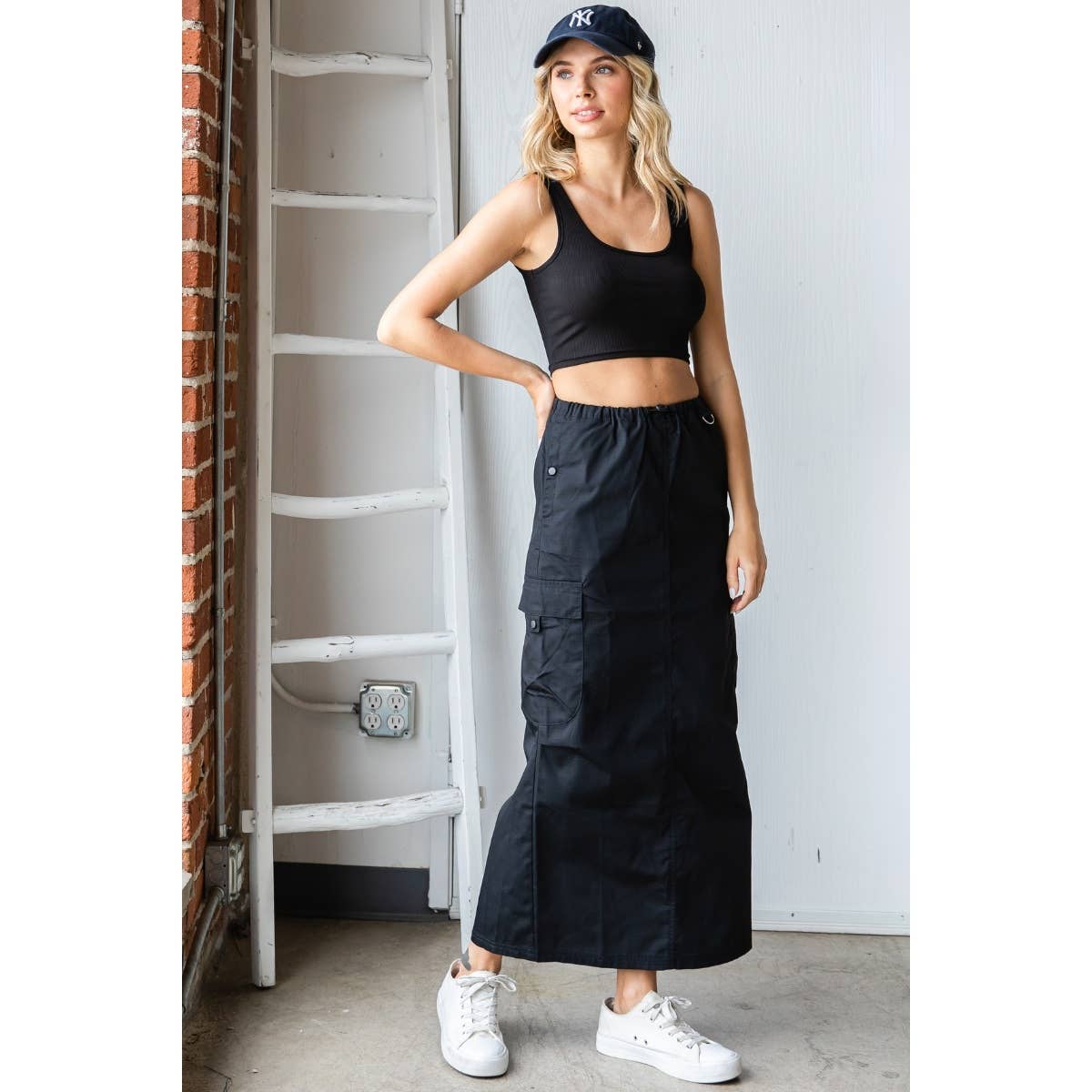 Parachute Cargo Long Skirt - The Ruffled Bull Boutique