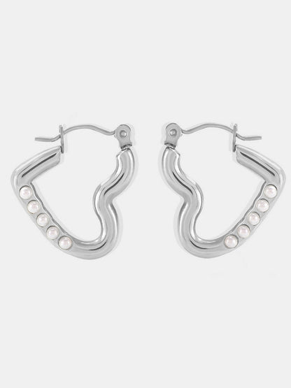 Stainless Steel Heart Earrings - The Ruffled Bull Boutique