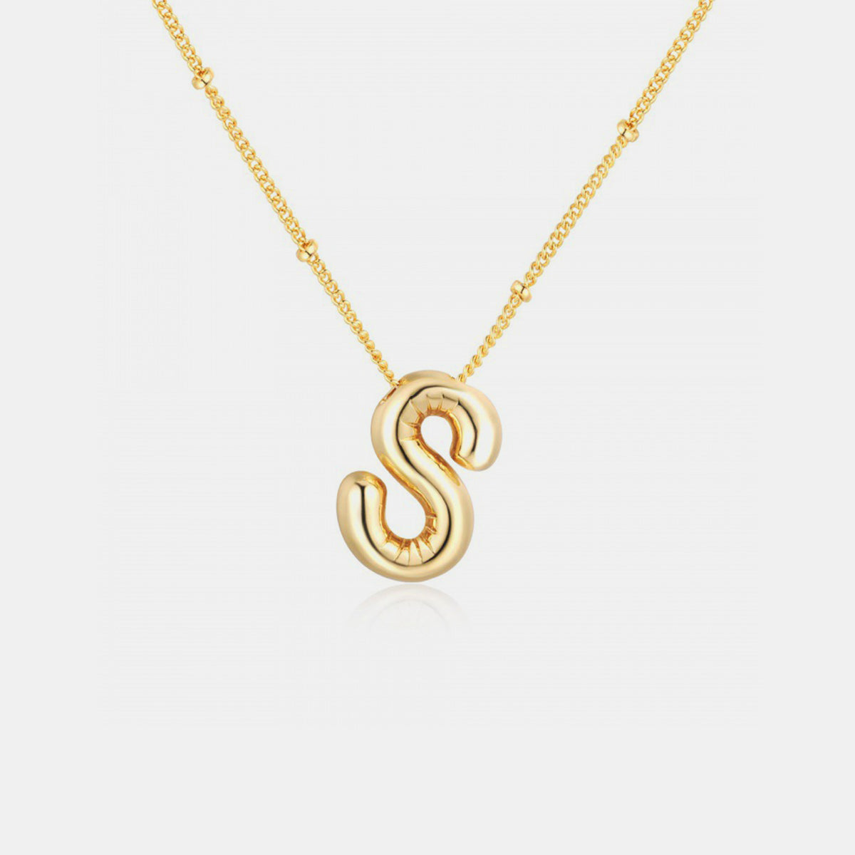 Gold-Plated Bubble Initial Necklace - The Ruffled Bull Boutique