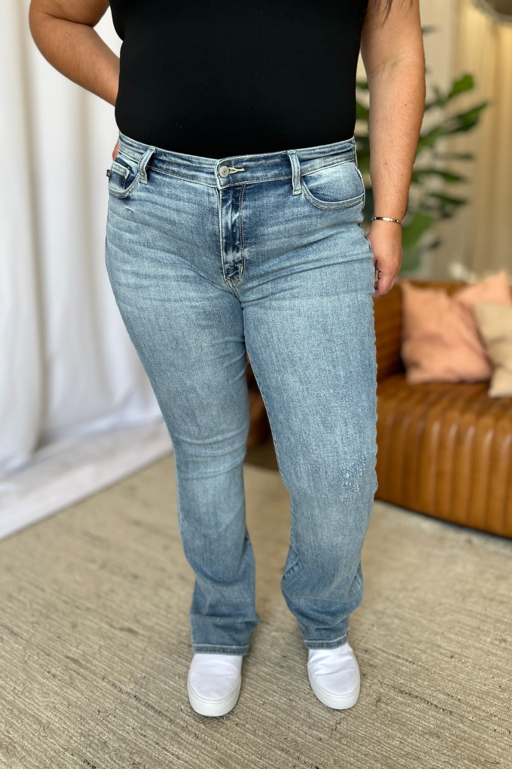 Judy Blue Full Size Medium Rise Bootcut Jeans - The Ruffled Bull Boutique