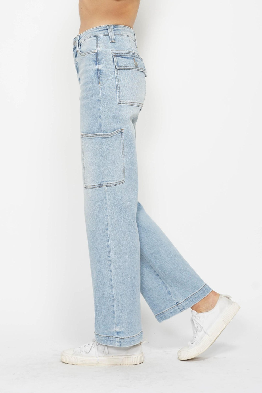 Judy Blue Full Size High Waist Straight Cargo Jeans - The Ruffled Bull Boutique