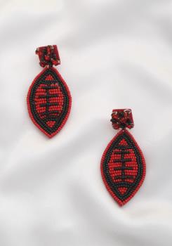 Red football earrings - The Ruffled Bull Boutique