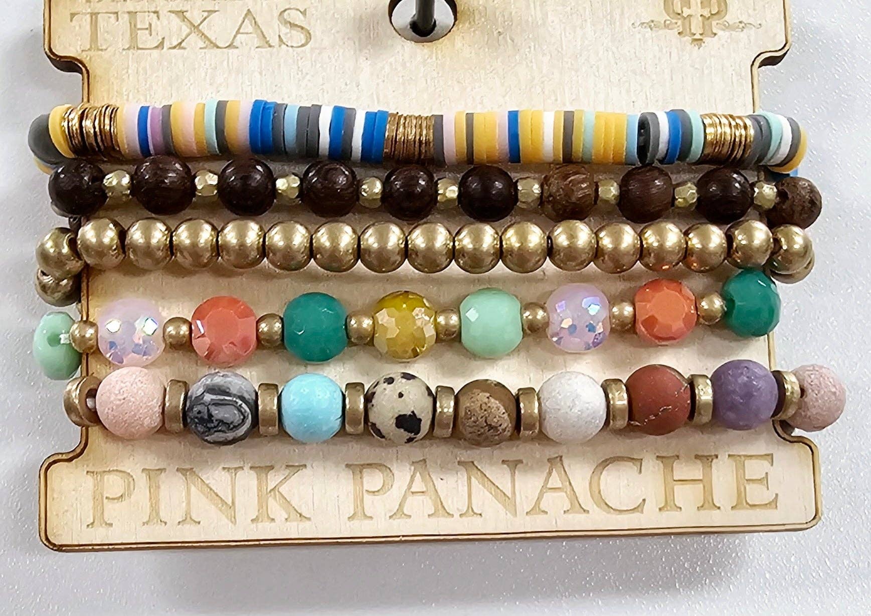 Pink Panache Multi color beaded bracelet set - The Ruffled Bull Boutique