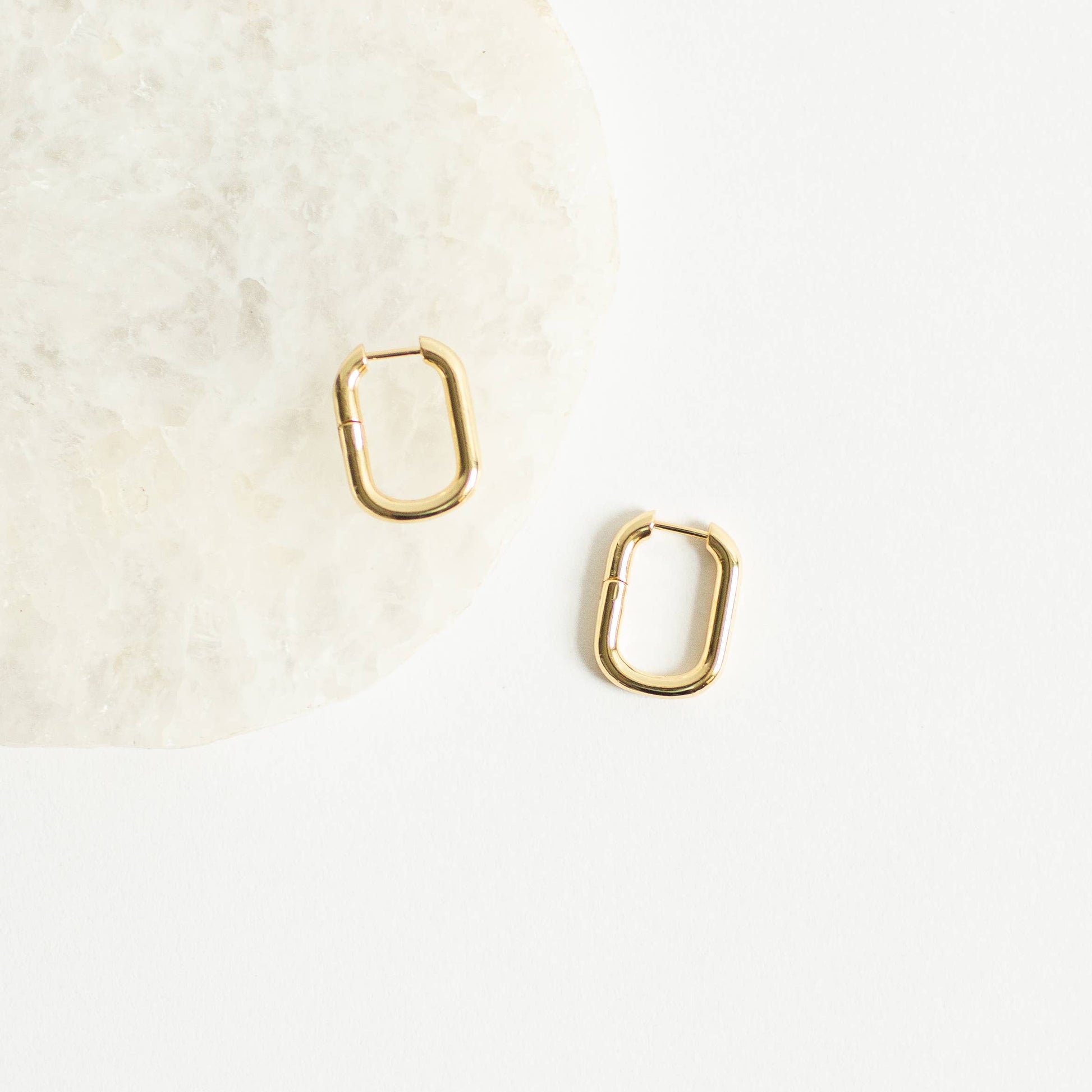 Oval Huggie Earring - Gold - The Ruffled Bull Boutique