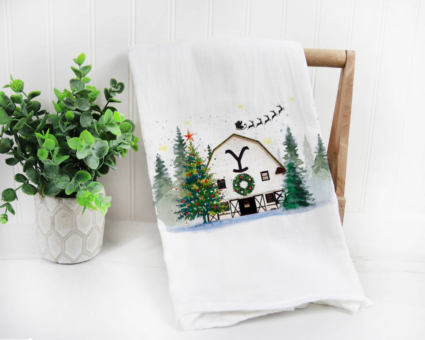 Yellowstone Christmas Kitchen Towel - The Ruffled Bull Boutique